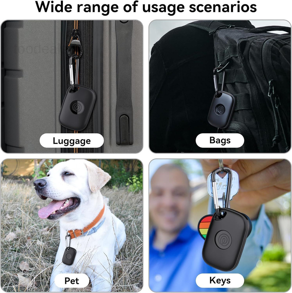 DDJ for Tile Life360 Pro (2024) Bluetooth Tracker Case Keychain 2-Pack, Black