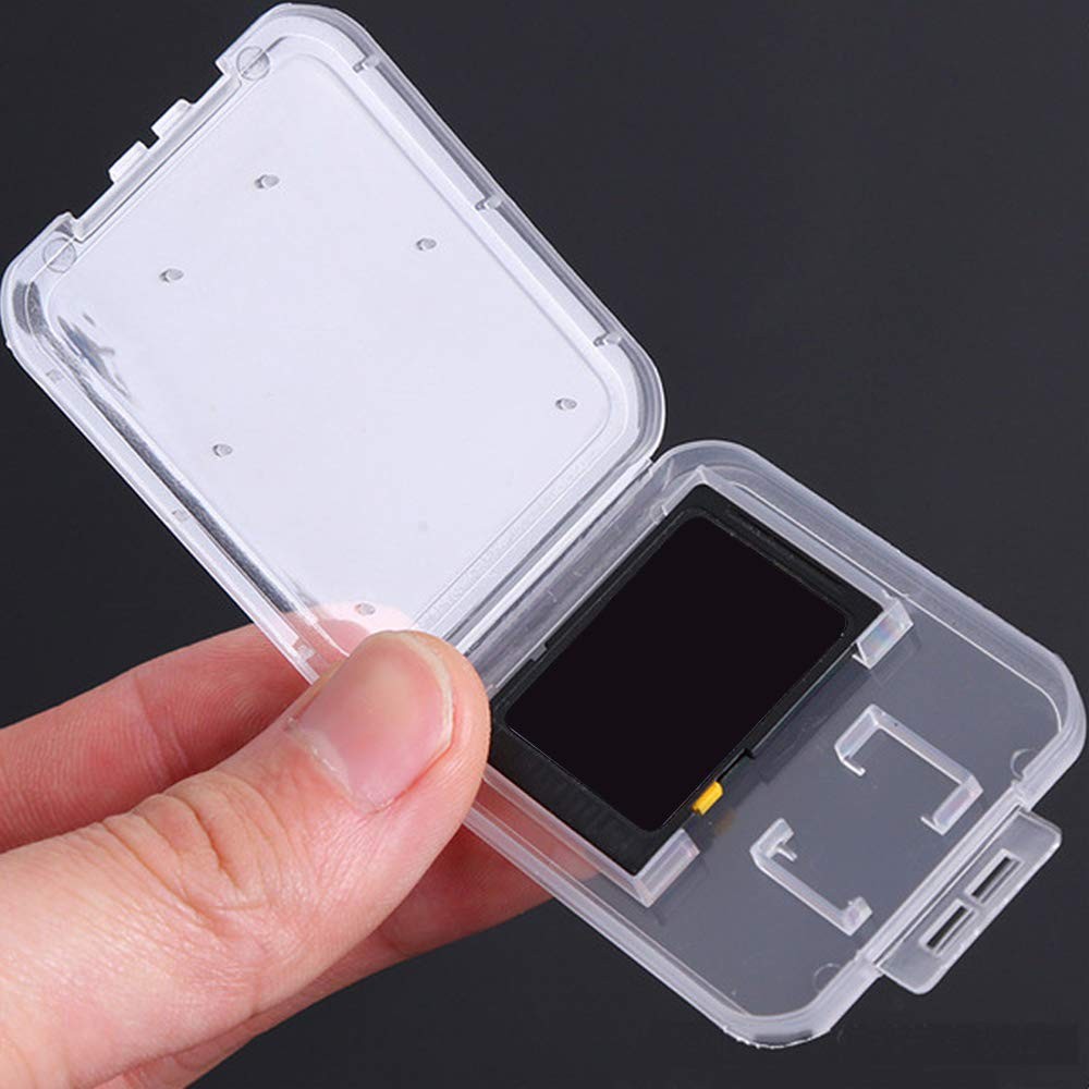 Clear Plastic Memory Card Case Compatible with SD SDHC SDXC Micro SD T-Flash ...