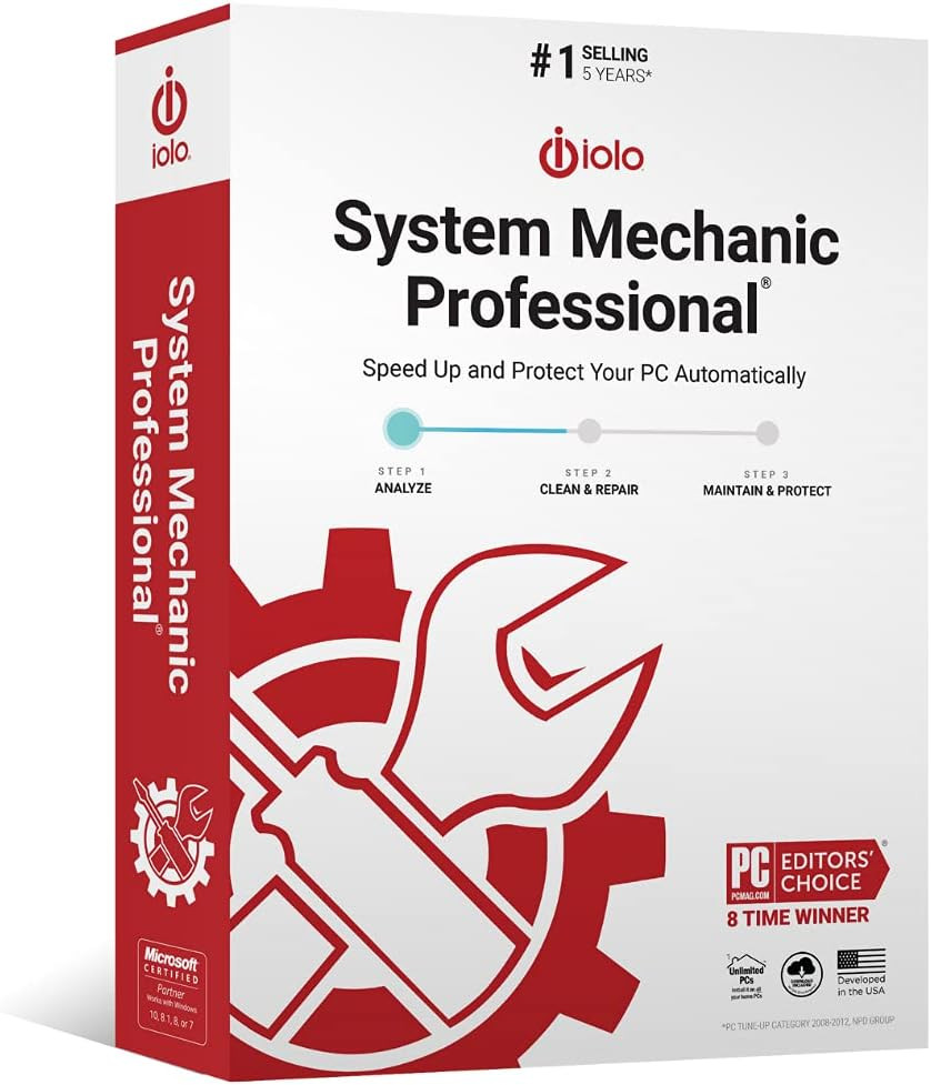- System Mechanic Pro, Computer Cleaner for Windows, Blocks Viruses and Spyware,
