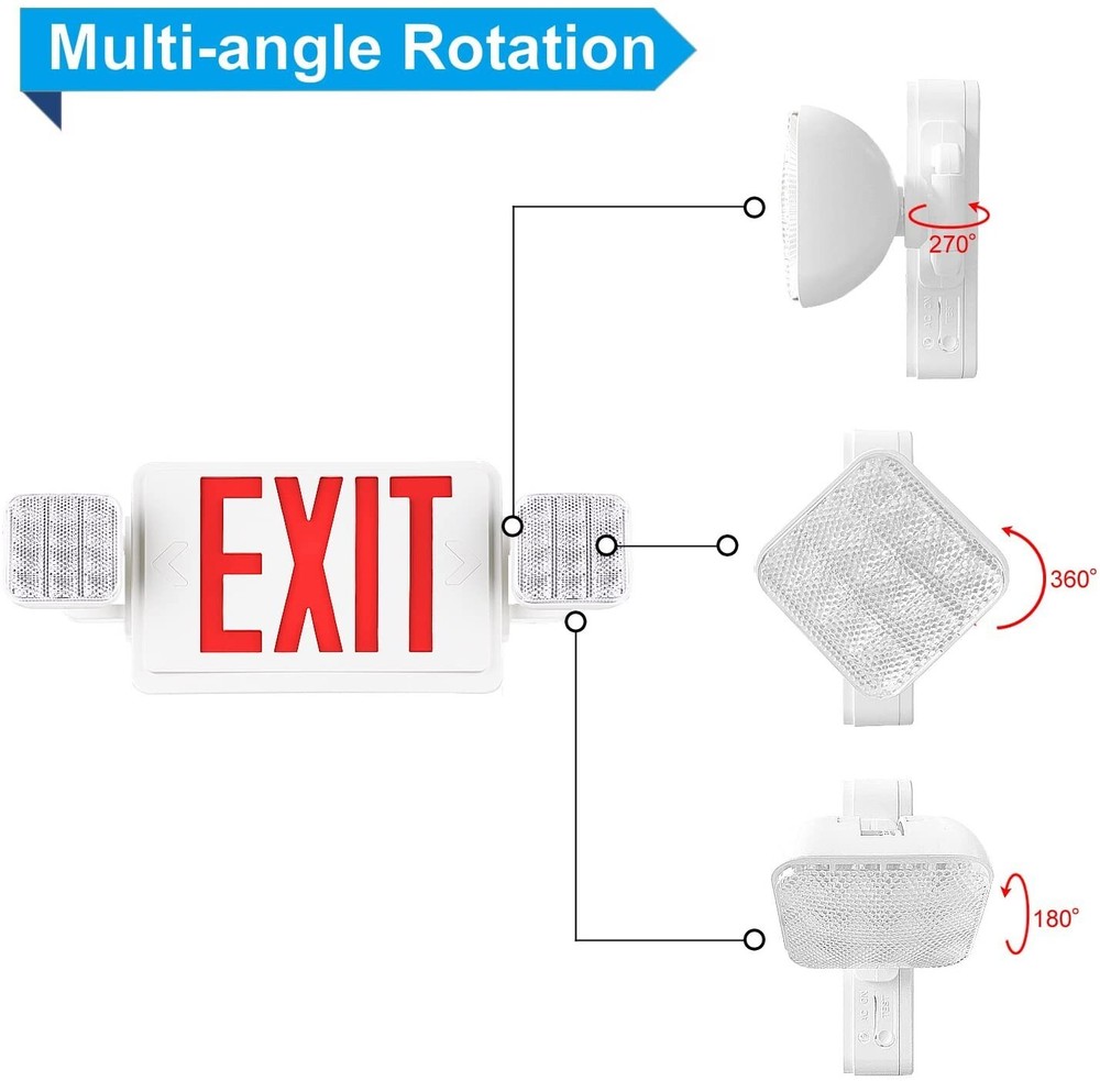 4 Packs UL Listed- Led Red Emergency Exit Lighting Battery Backup Exit Signs Set