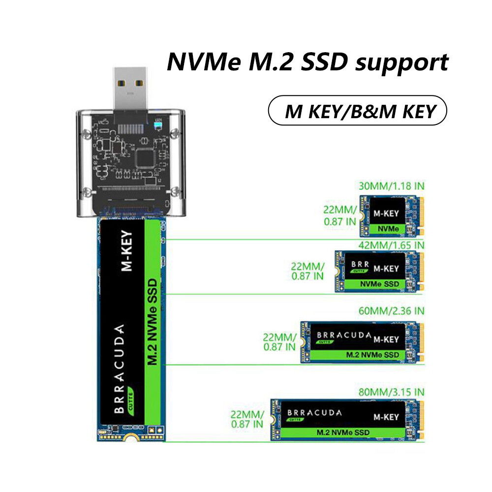 M.2 NGFF SSD SATA TO USB 3.0 Solid State External Enclosure Storage Case Adapter