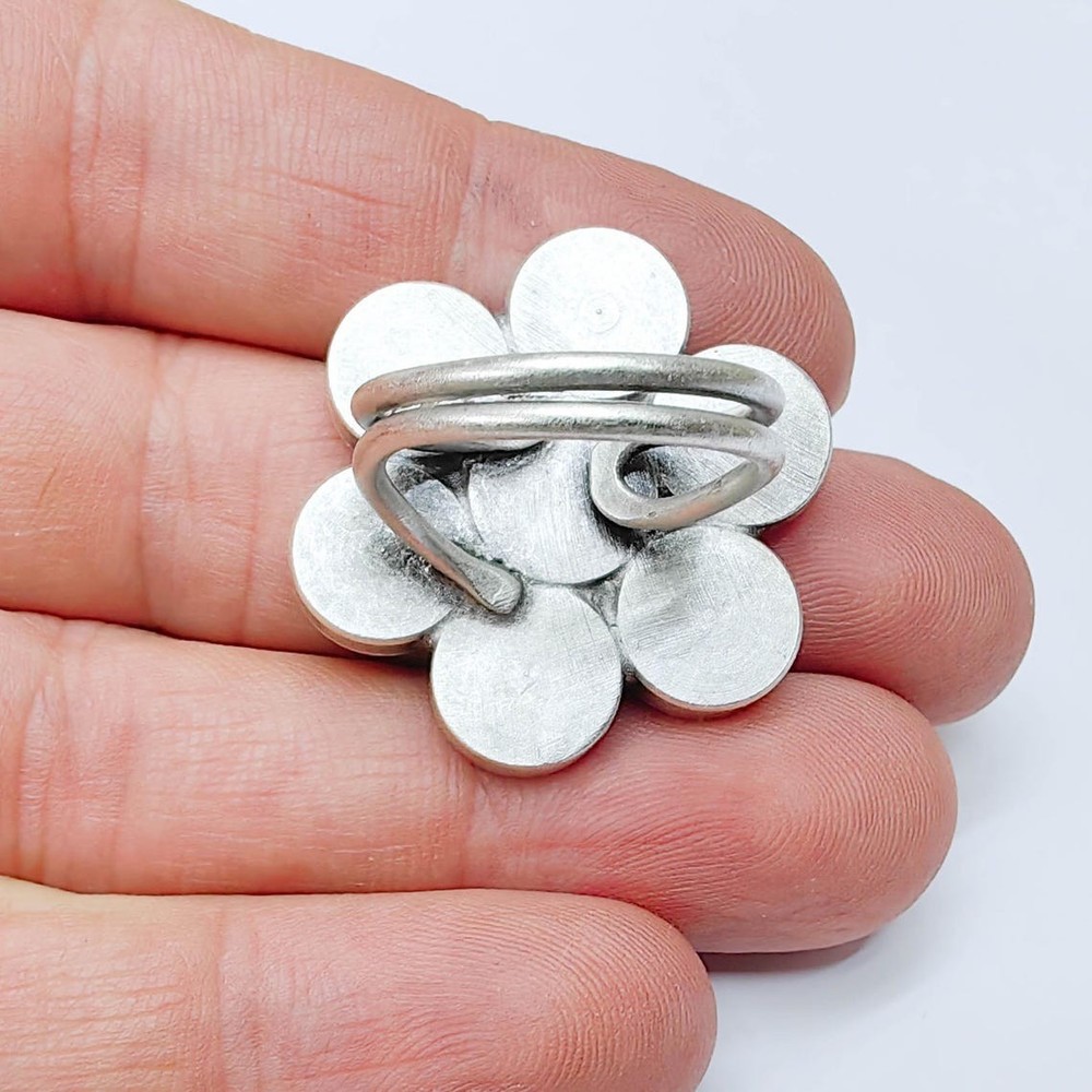 Multi Bezel Ring, Setting Blank Cabochon Mounting Adjustable Brass 10mm G37557