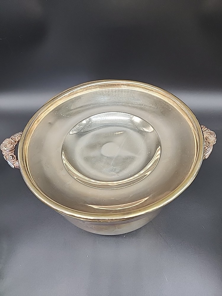 Vintage Federal Silver Company Silver Plated Ice Bucket Tarnished/ Pyrex Insert