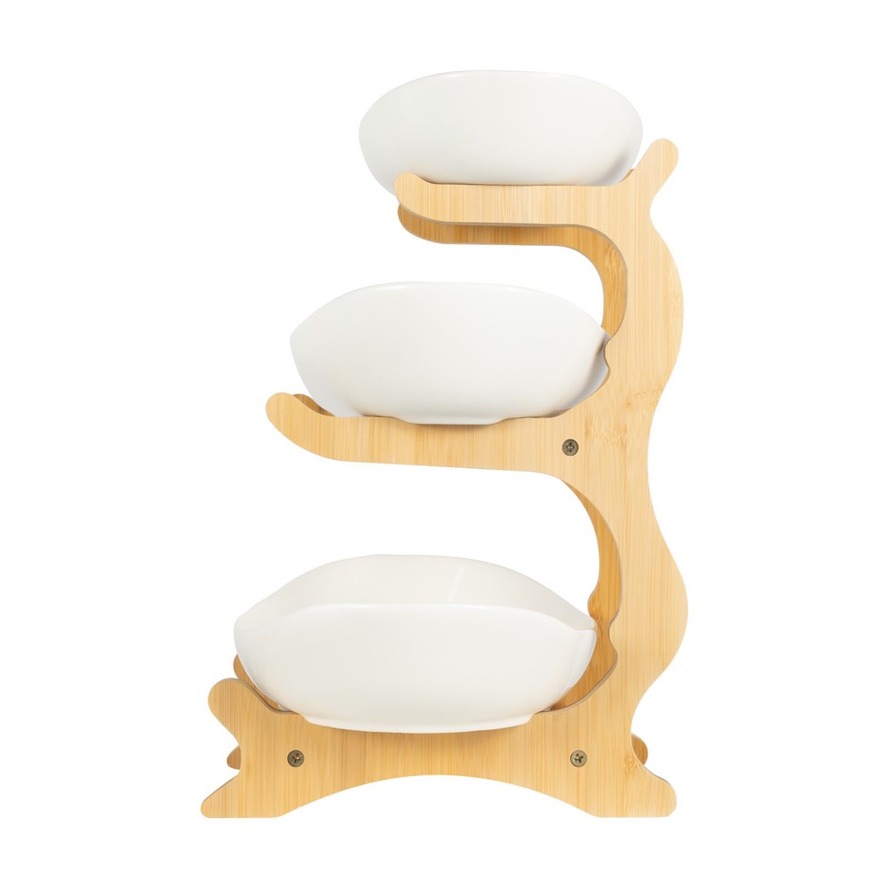 3 Layers Kitchen Fruit Tray White Storage Rack Vegetable Snack Candy Rack Holder