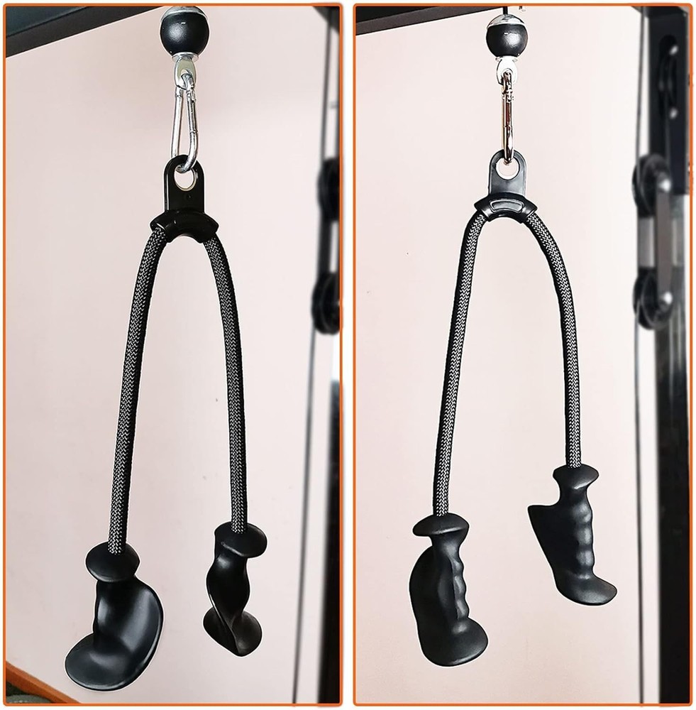 Ergonomic Tricep Rope Pull Down Attachment Upgraded Long Triceps Rope Cable A...