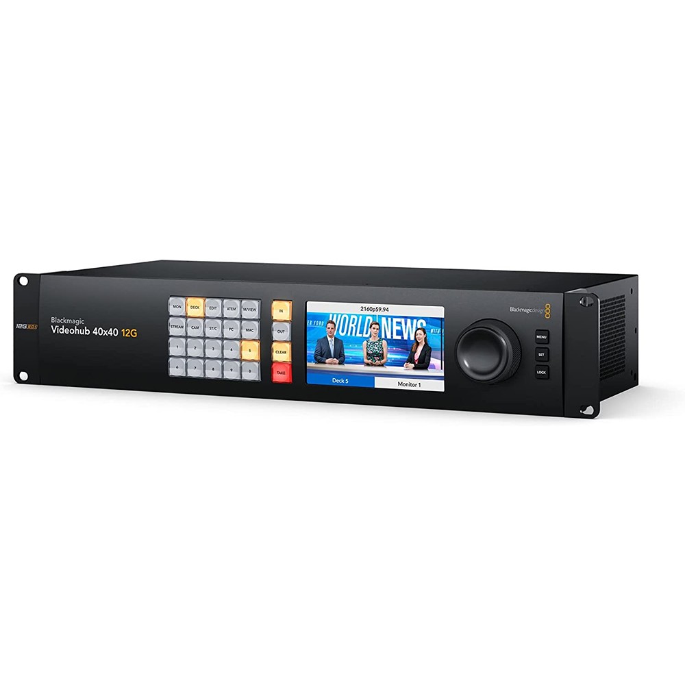 Blackmagic Design Videohub 40x40 12G Zero-Latency Video Router Bundle