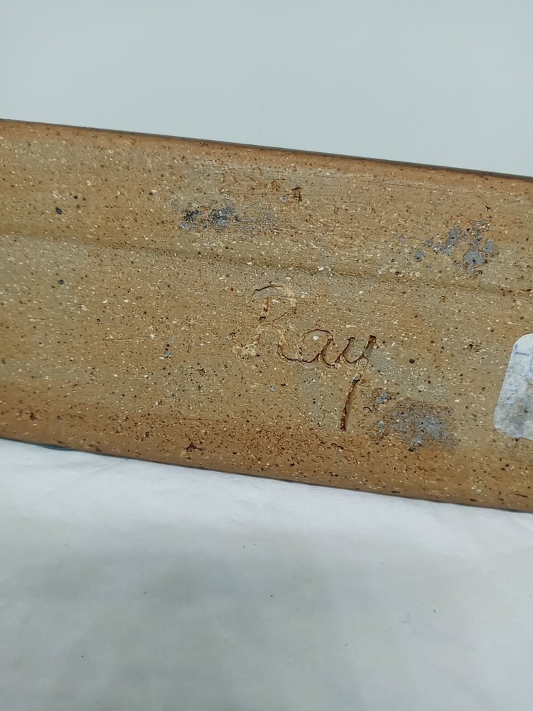 Vtg. Glazed Ceramic Incense Holder . Signed Ray