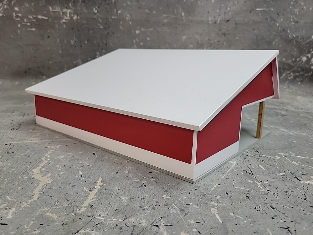 1/64 Custom scratch built Cattle Shed building White & Red