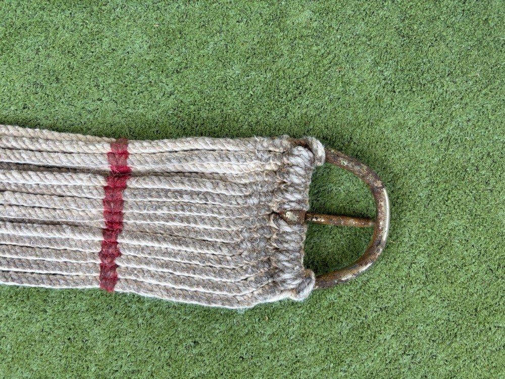 String Western Girth, White with red accents.