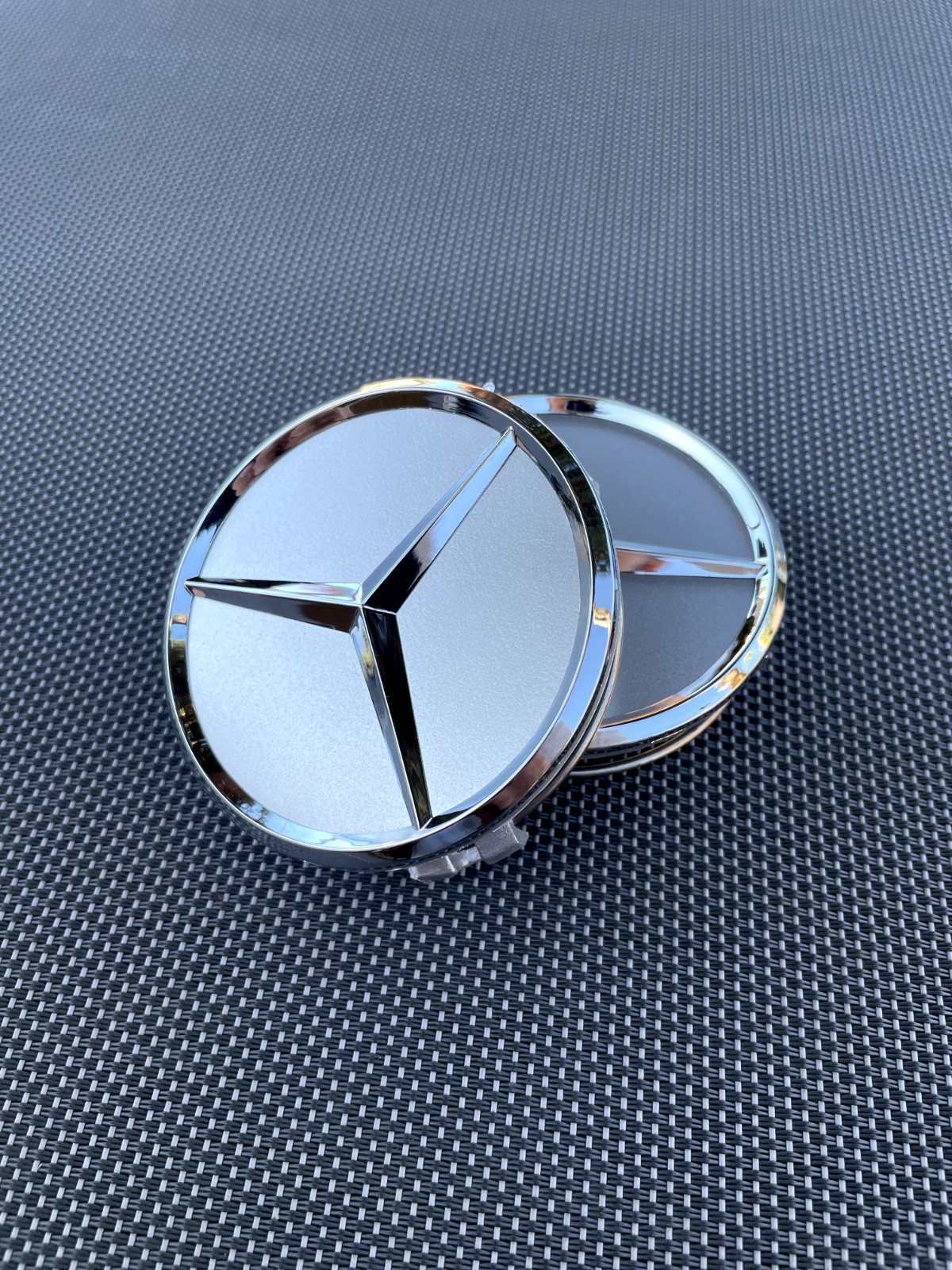 MERCEDES BENZ SET OF 4 SILVER 75 mm/2.95in Wheel Center Caps Fits Most Models