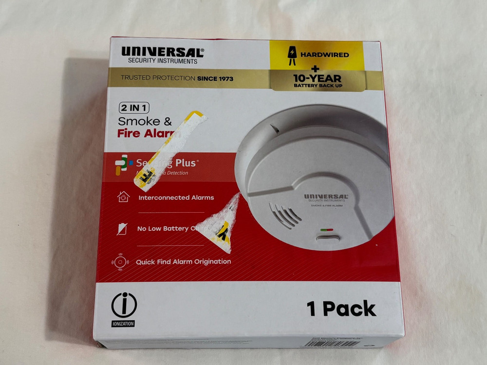 Universal Security Instruments Hardwired 2 In 1 Smoke & Fire Alarm, Replacement