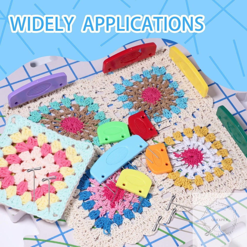 130 Pcs Knit Blockers and Combs for Blocking - Rainbow Knitting Blocking Combs