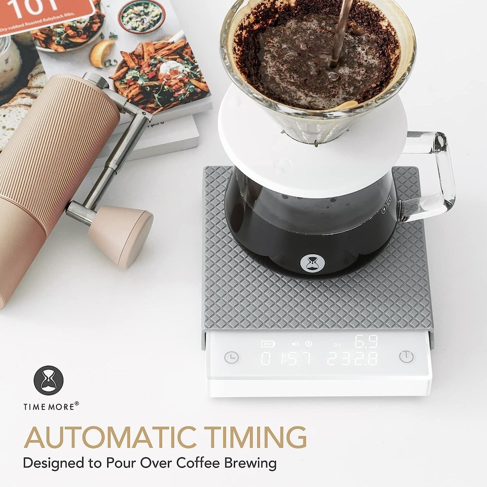 Pour Over Coffee Scale w Timer, Espresso Scale w Flow Rate Function, 2000g/0.1g