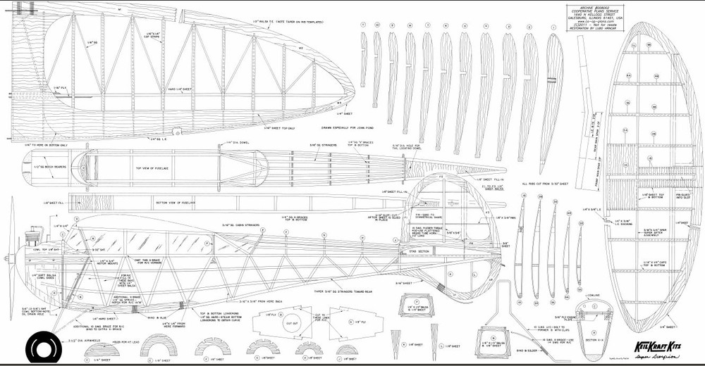 3 Old Timer Model Plans Colection: Super Scorpion, Satyr, and Kloud King