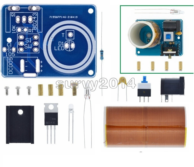 Mini Tesla Coil Kit Magic Props Empty Lights Technology Mini Tesla Coil Module