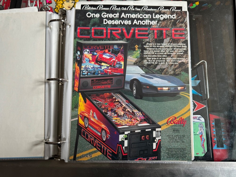 Bally Pinball Machine CORVETTE Flyer Ad Promo Insert Poster EM