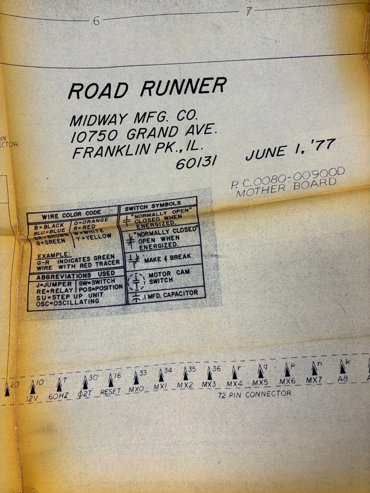 ORIGINAL-MIDWAY-ROAD RUNNER-SCHEMATICS-GENERAL INSTRUCTIONS