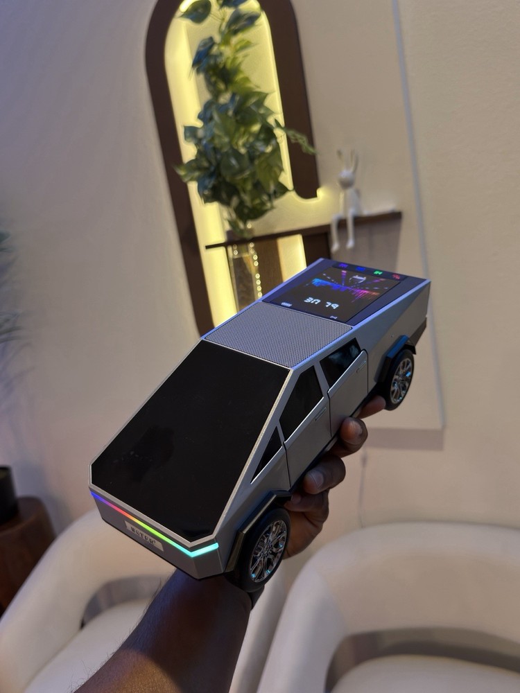 WSTER WS-580 Bluetooth Smart Speaker Car Shape LED Display Silver Black