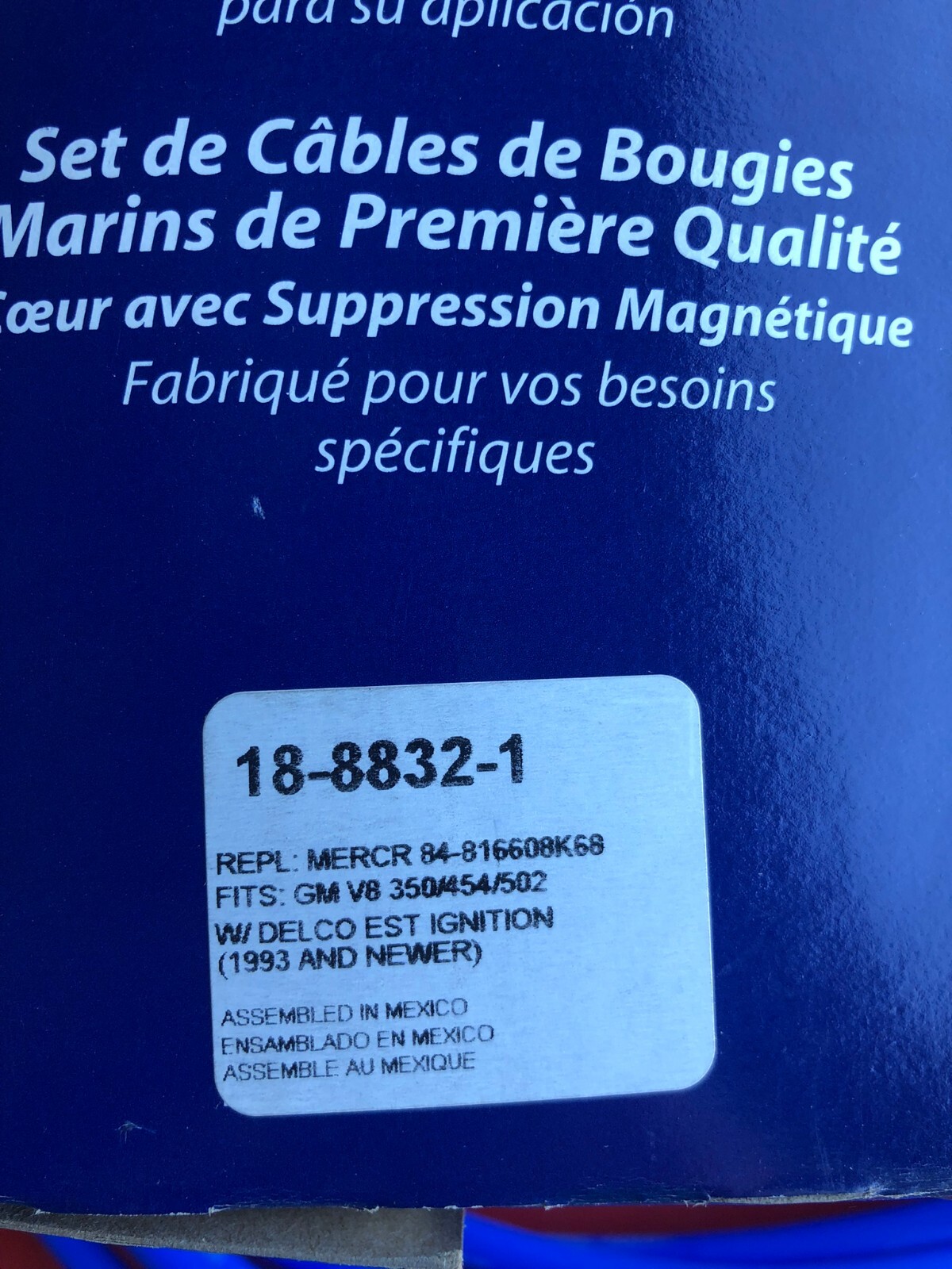SIERRA 18-8832-1 SPARK PLUG WIRE SET FOR MERCRUISER 350 454 502 BOAT MARINE