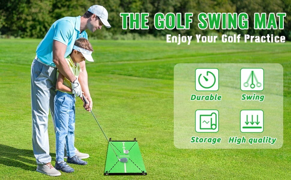 Golf Training Mat for Swing Detection Batting Divot Golf Hitting Practice Mat