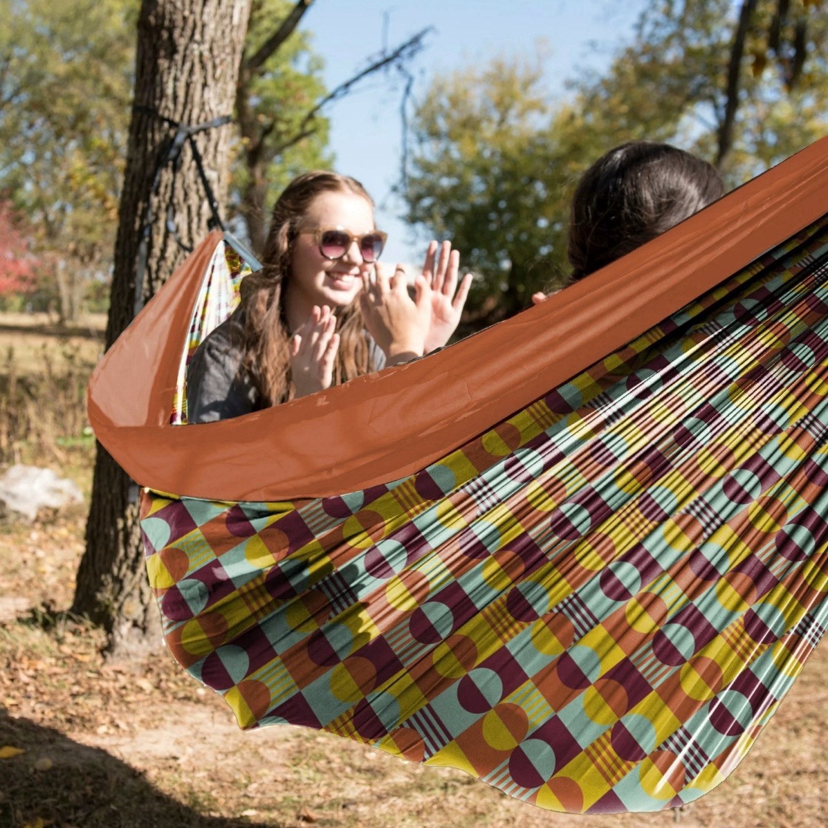 Equip Premium Nylon Camping Travel Hammock, 2 Person Groovy Moons New