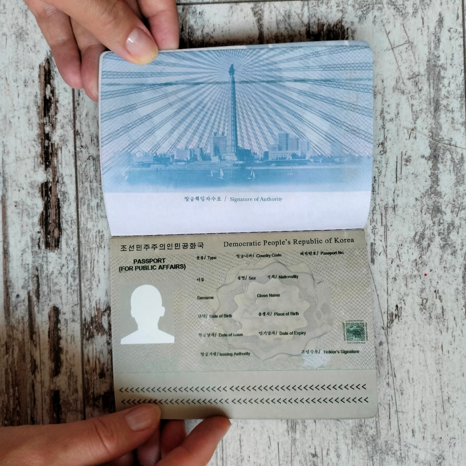 North Korea passport prop. Novelty passport cosplay. Play passport notebook.
