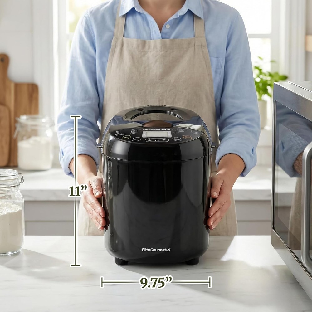 Programmable Bread Maker, 2 lb Loaf, 3 Sizes, 19 Presets incl. Gluten-Free, D...