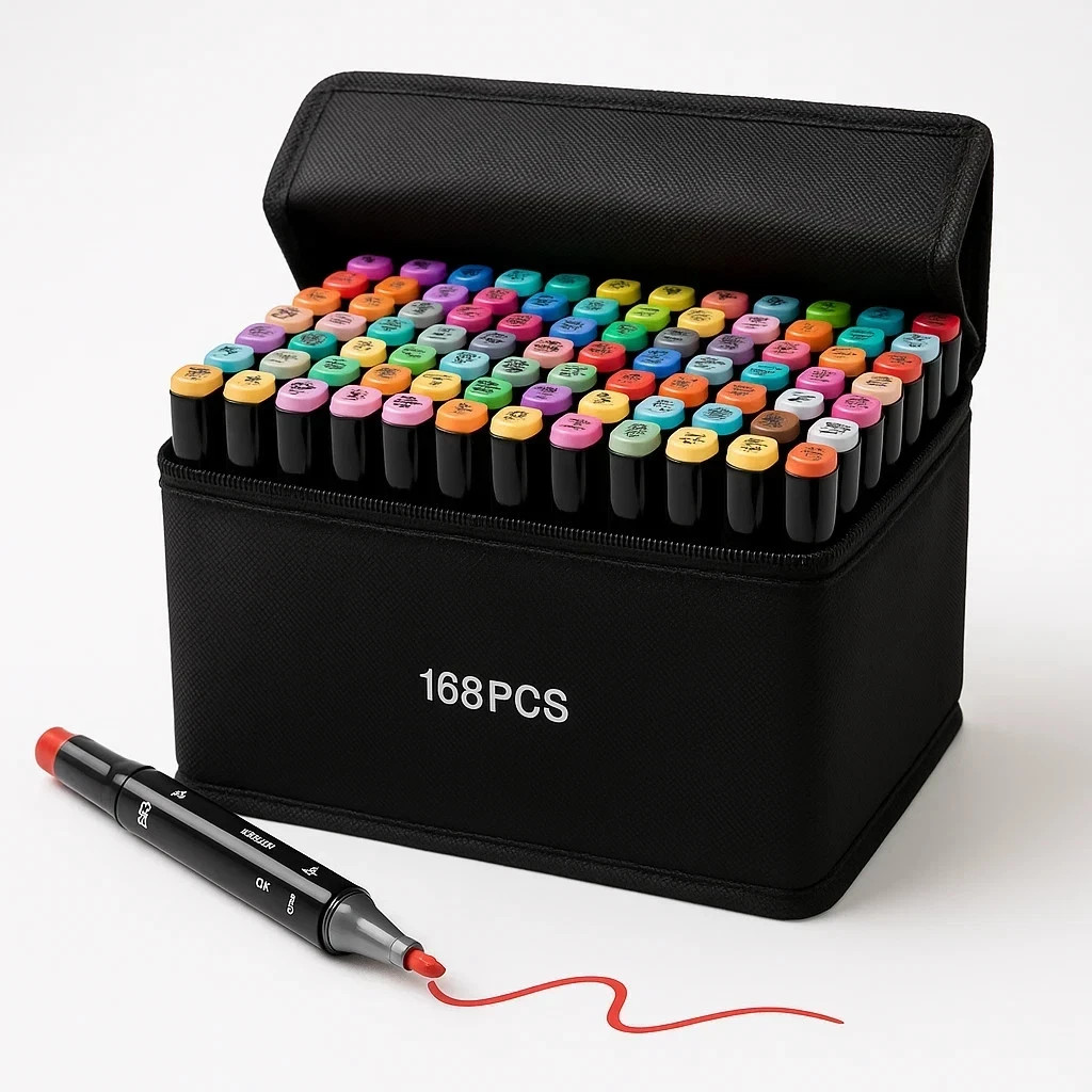 168 Colors Art Markers Pens, Dual Tips Alcohol Markers Permanent Sketch Markers