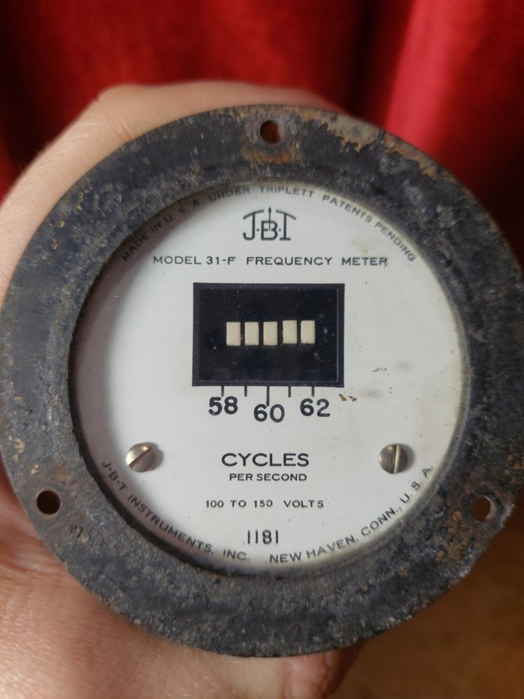 Vintage "JBT" Frequency Meter Gauge