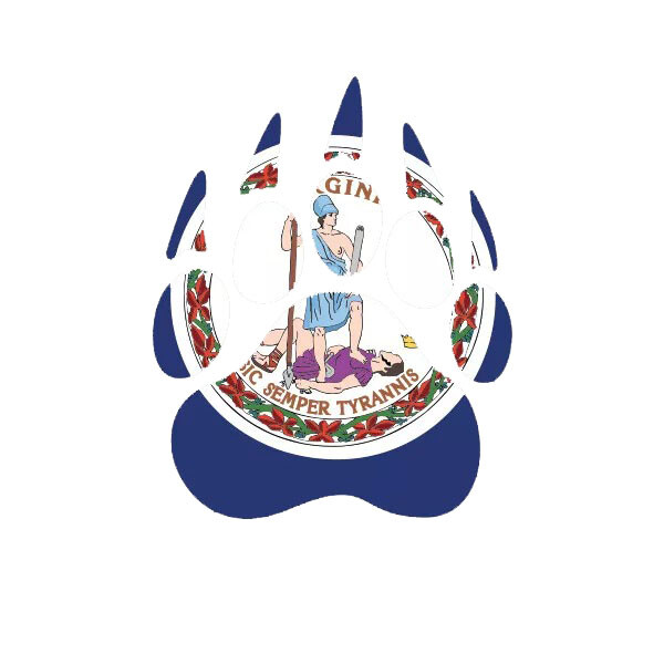 Virginia State Shaped Bear Print Sticker Decal
