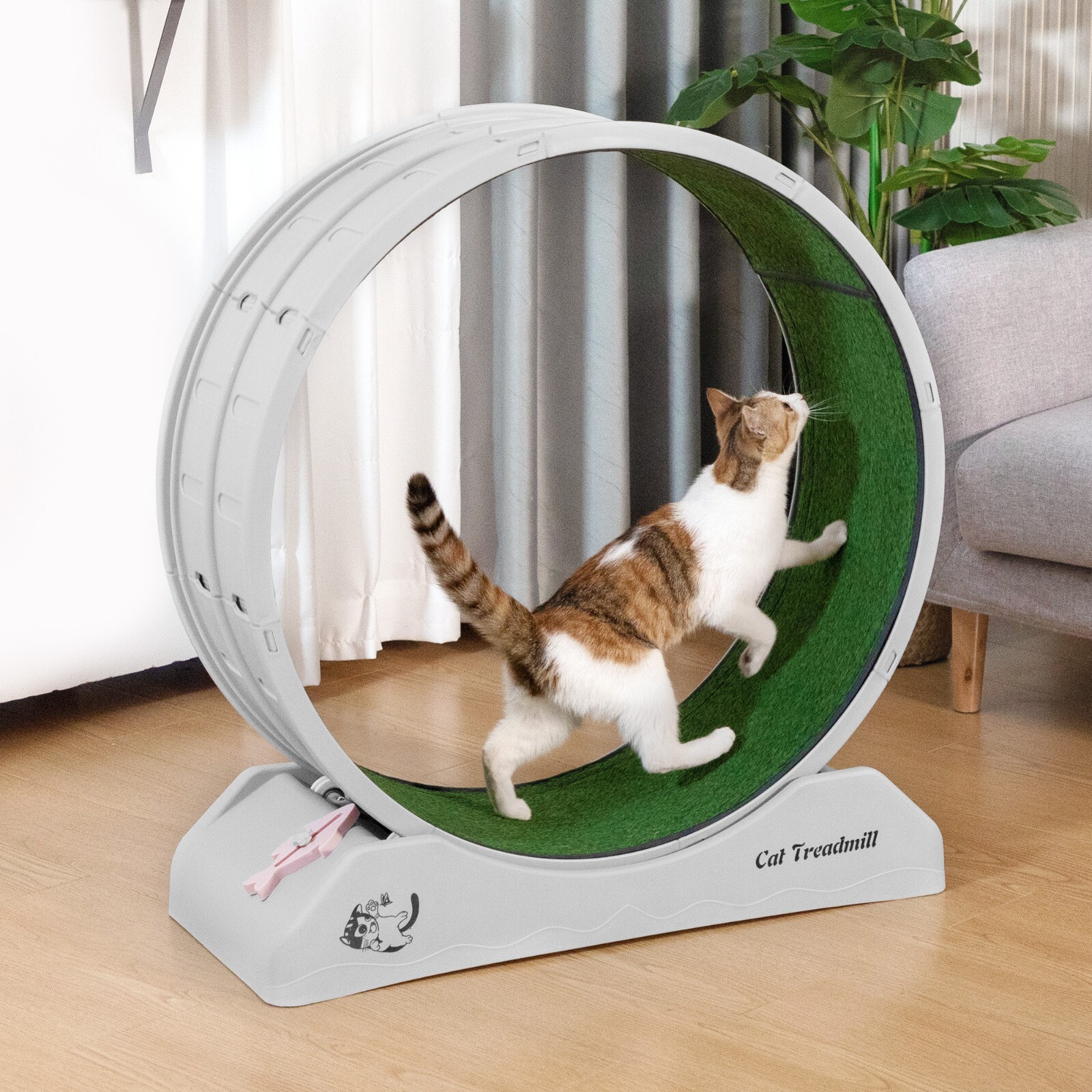 COZIWOW 31.5" Cat Treadmill Exercise Running Wheel Nonslip Carpet Teaser Indoor