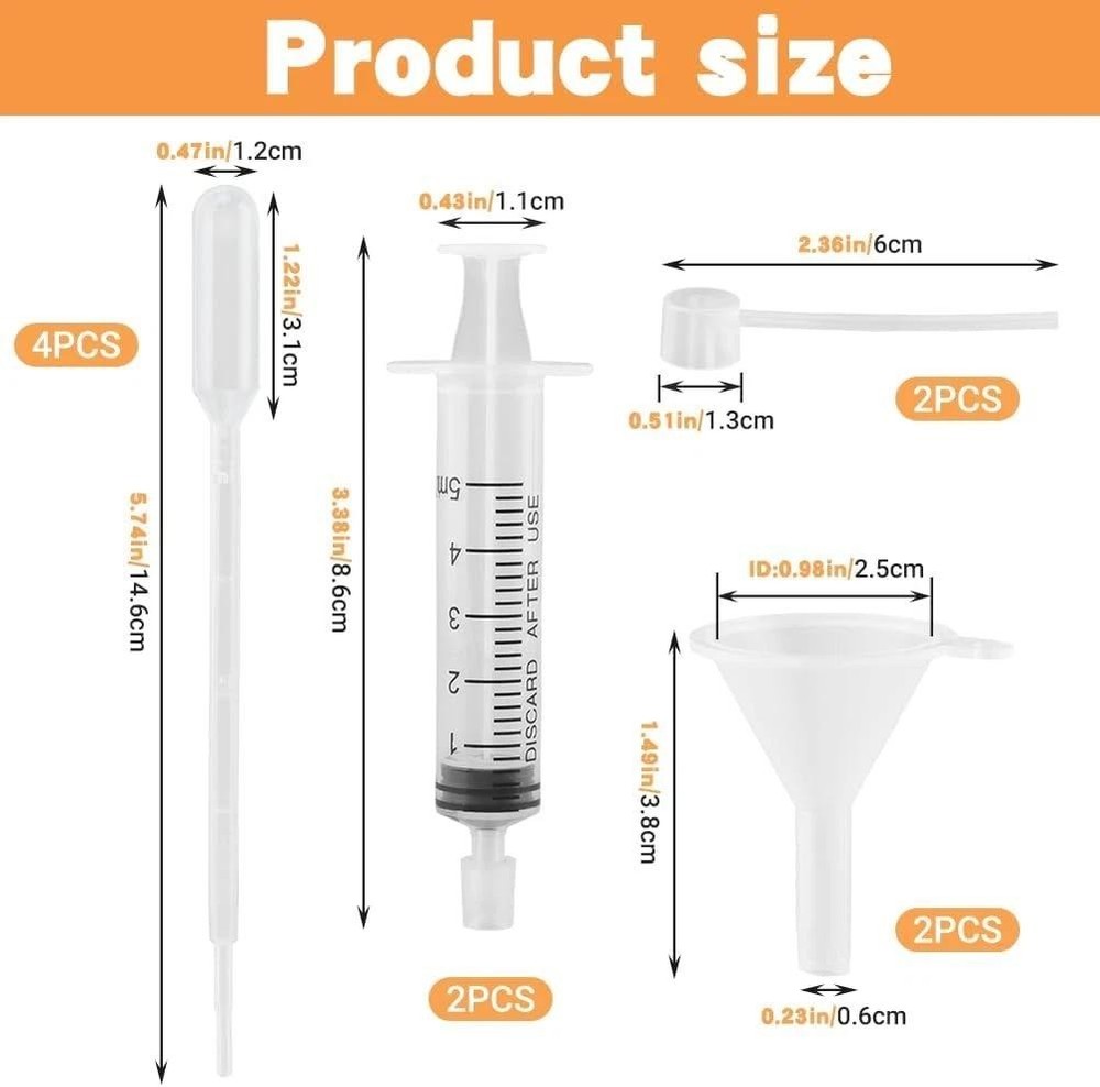Perfume Refill Tool Kit, 10pcs Plastic Dispenser Transfer Pump Clear