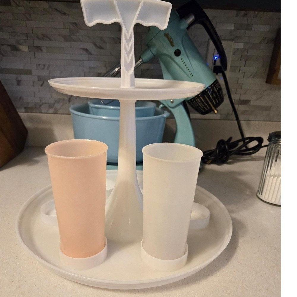 Tupperware Drink Cup Carousel Caddy Server MCM