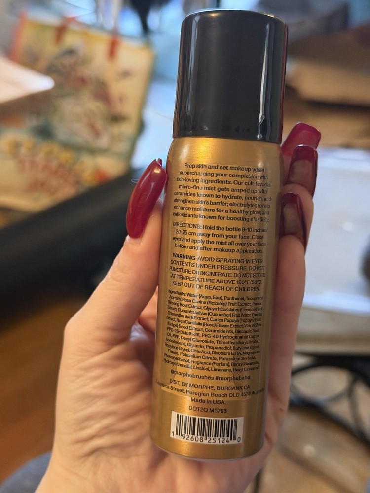 Morphe MINI CONTINUOUS PREP & SET MIST+ w/ Ceramides & Antioxidants 1.3 oz