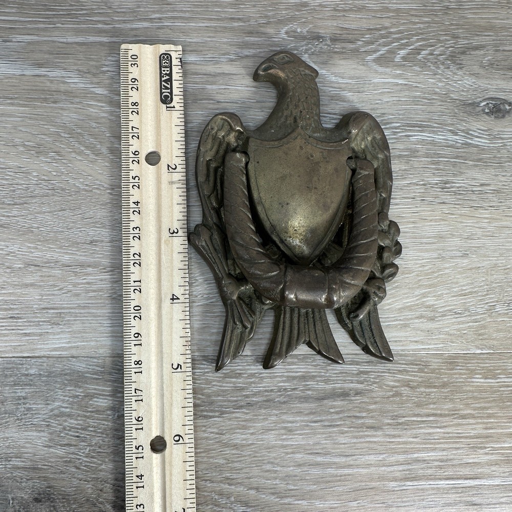VTG Heavy Solid Brass EAGLE Federal Style Door Knocker No Hardware