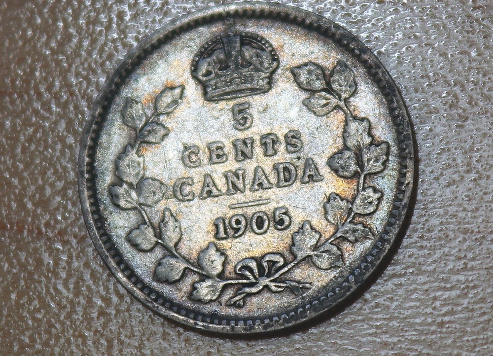 1905 Canada 5 Cents Silver