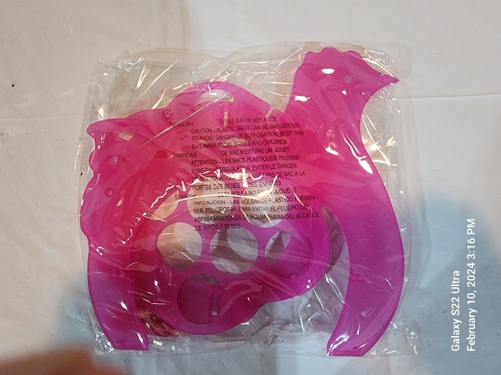 Pink Plastic Chicken Shaped Easter Egg Plate Platter Holder Hard Boiled Plastic
