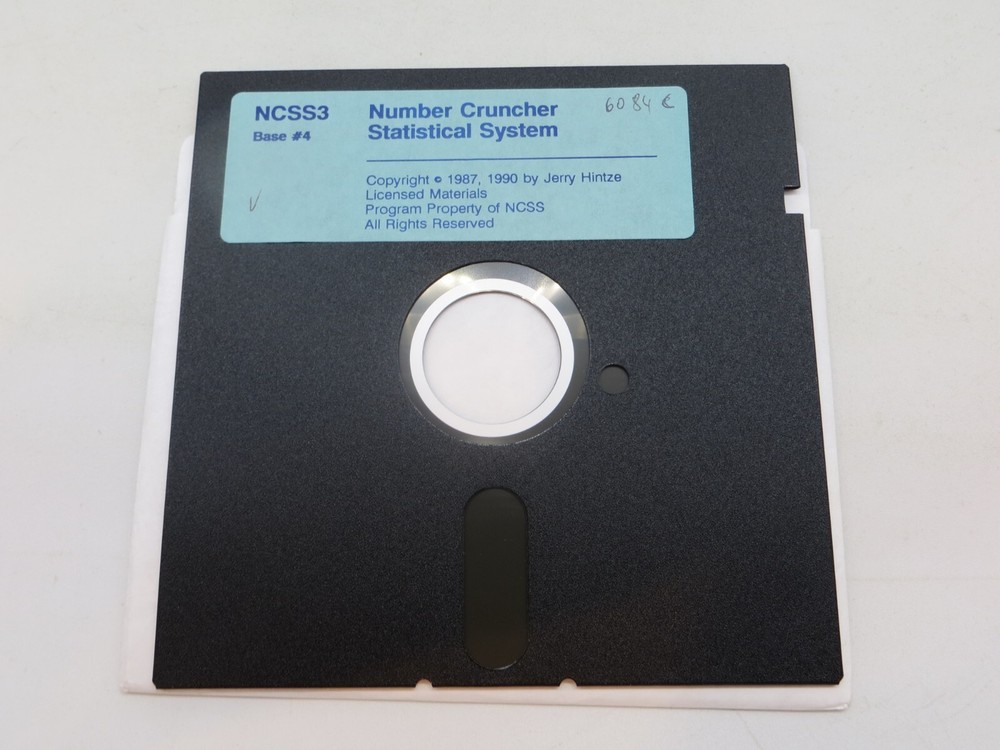 5.25" Floppy Disks NUMBER CRUNCHER STATISTICAL SYSTEM 1990 Com Software
