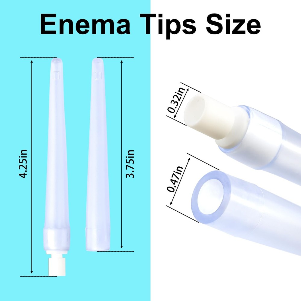 20 Pcs Enema Replacement Flexible Tips for Kit with Connectors, Clear