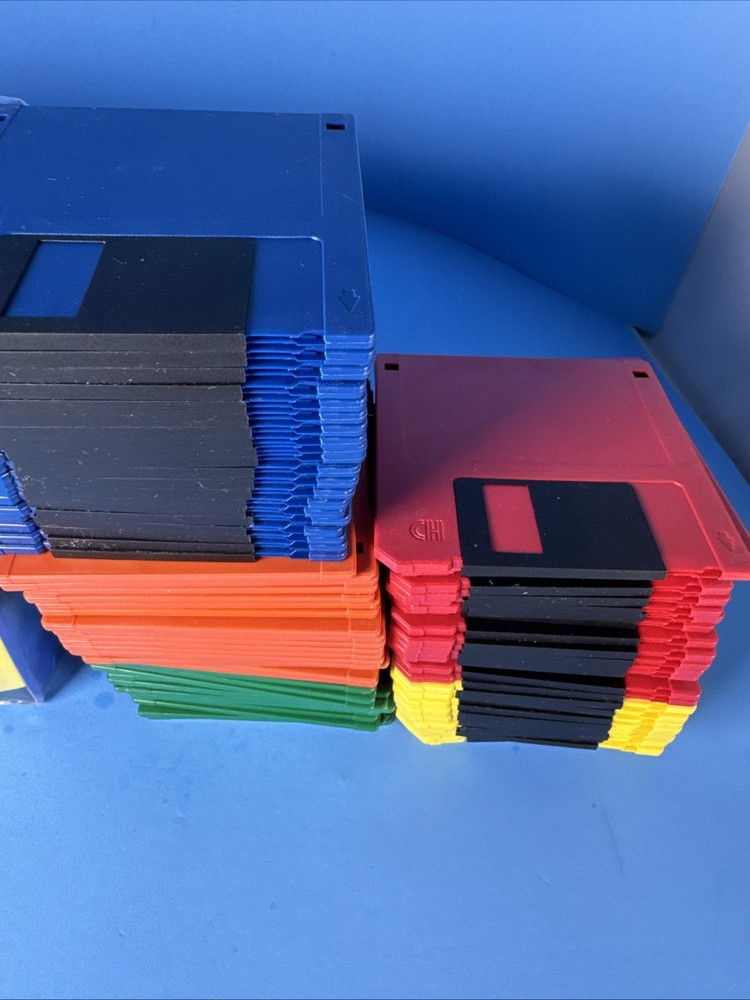 92 Hypermedia 3.5" Colored Floppy Diskettes MF-2HD High Density - Partial Box
