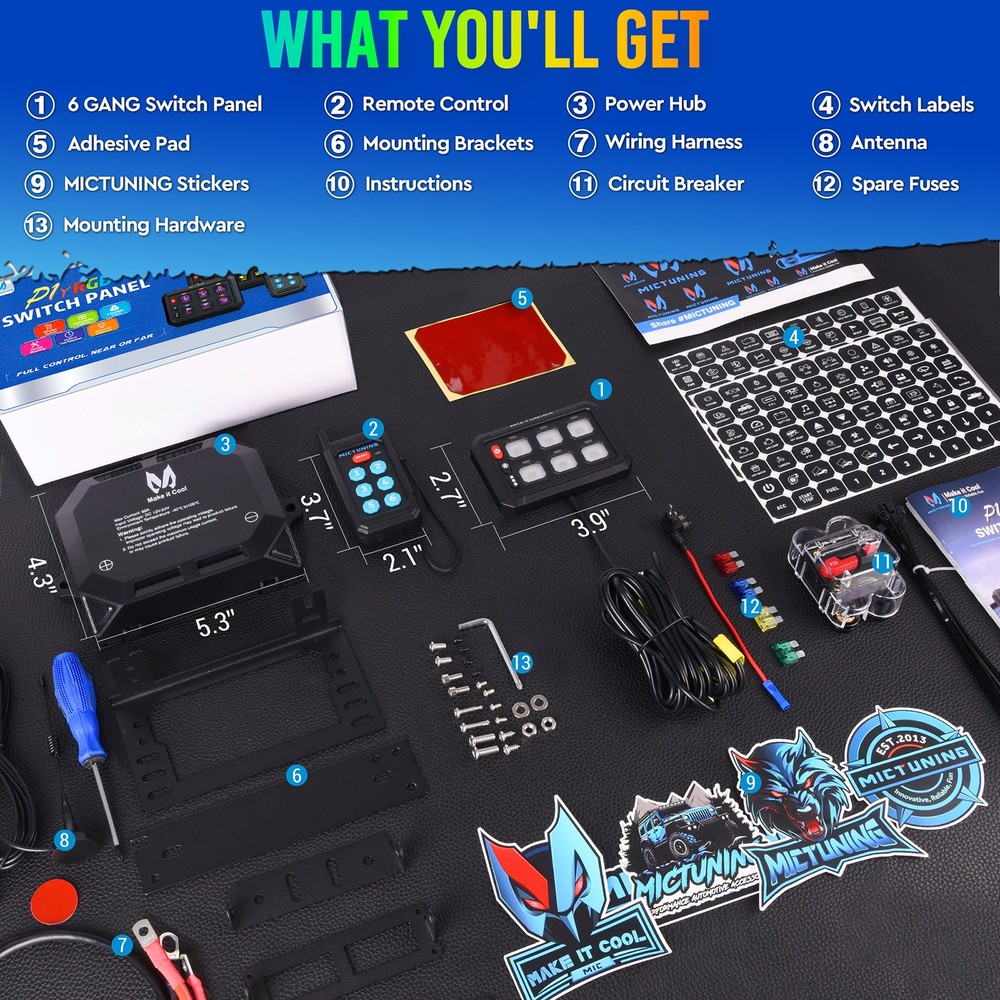 P1Y Series Switch Panel APP / 230FT Wireless Remote Control Circuit Relay System