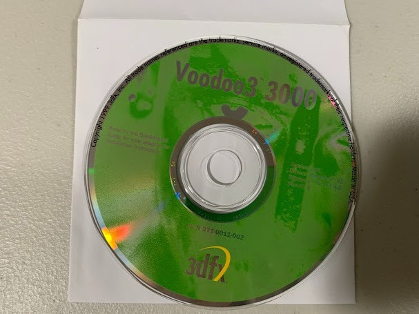 Voodoo 3 Driver - Computer Gaming Video Software CD 3dfx Disc  version 1.01