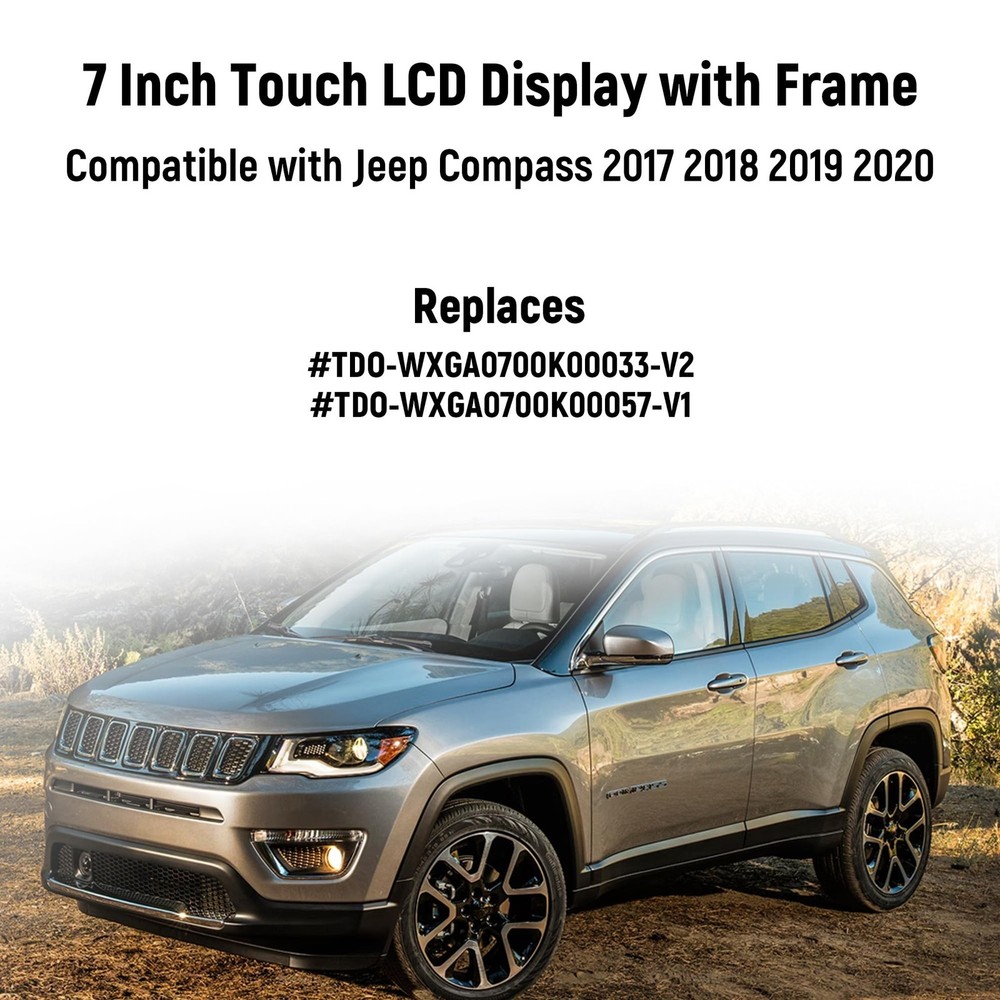 7" Uconnect Touch Screen Display with Bracket for 2017-2020 Jeep Compass Jeep...