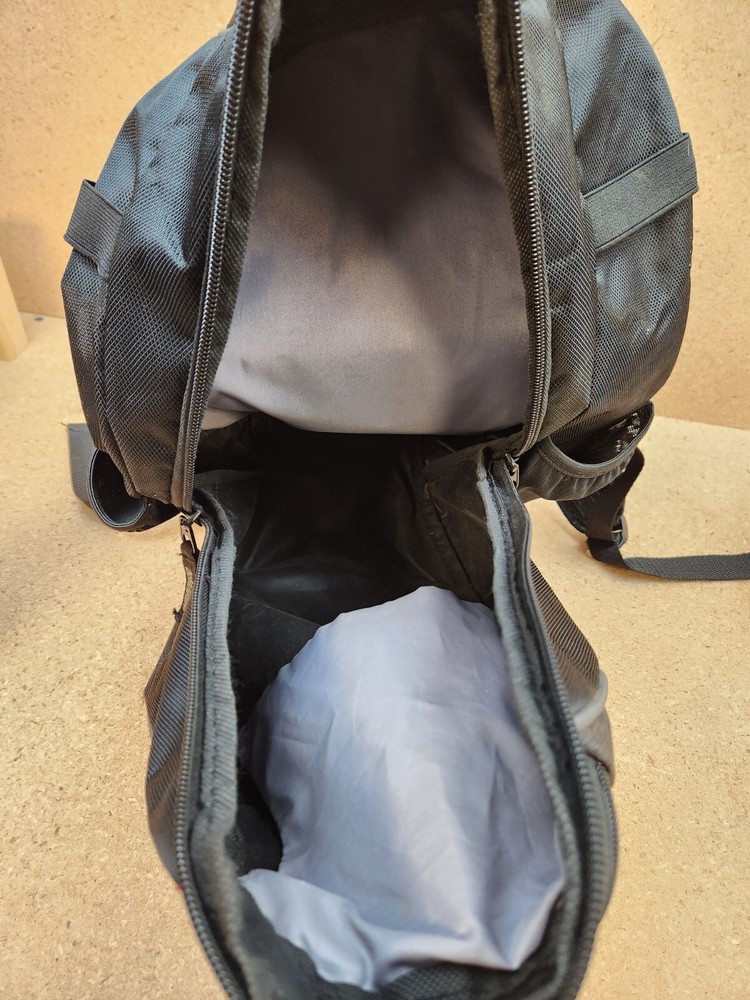 DeMarini Baseball Softball Two (2) Double Bat Bag Backpack Black Gray
