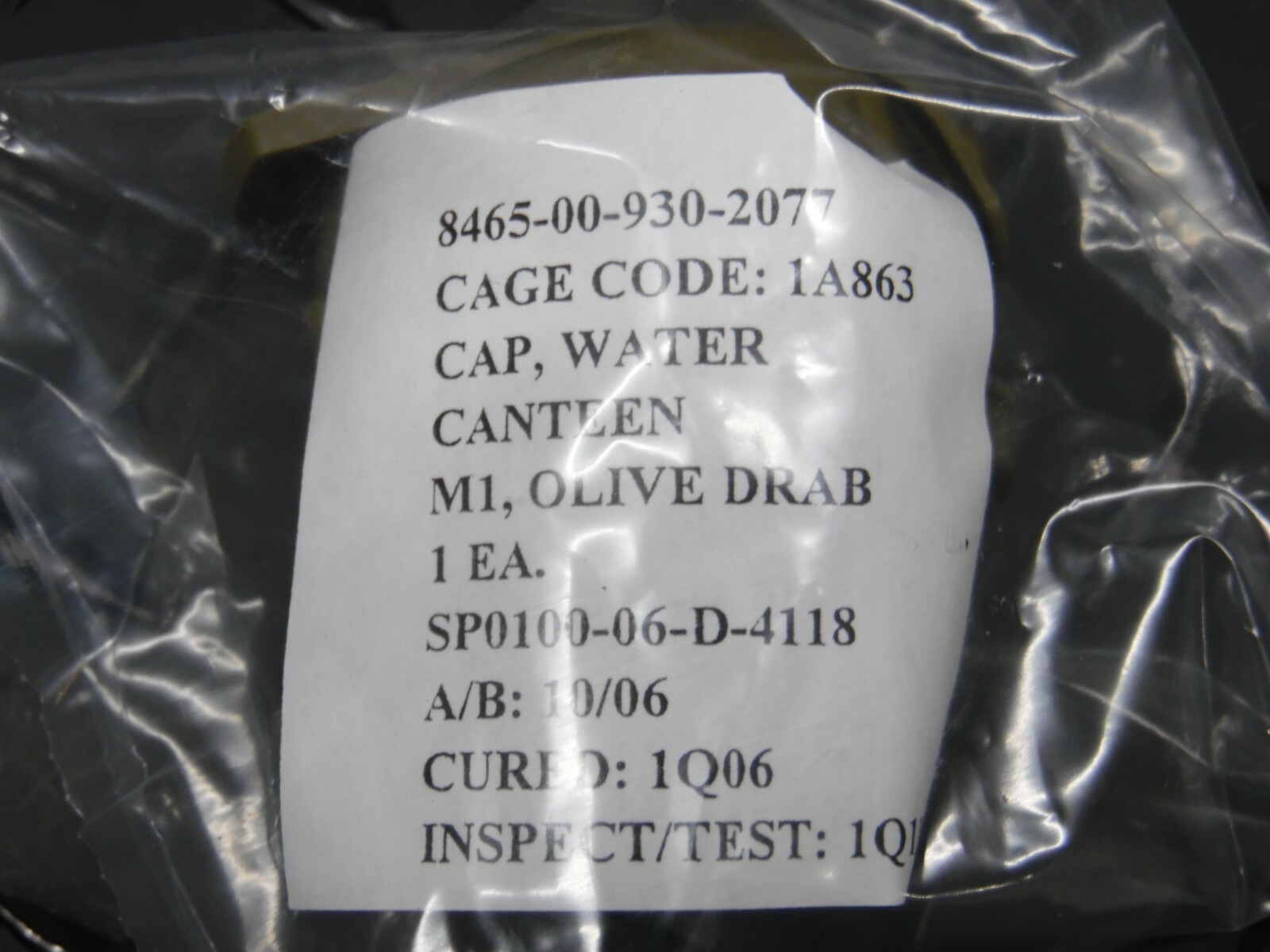 M1 NBC Canteen Cap Olive Drab USGI New