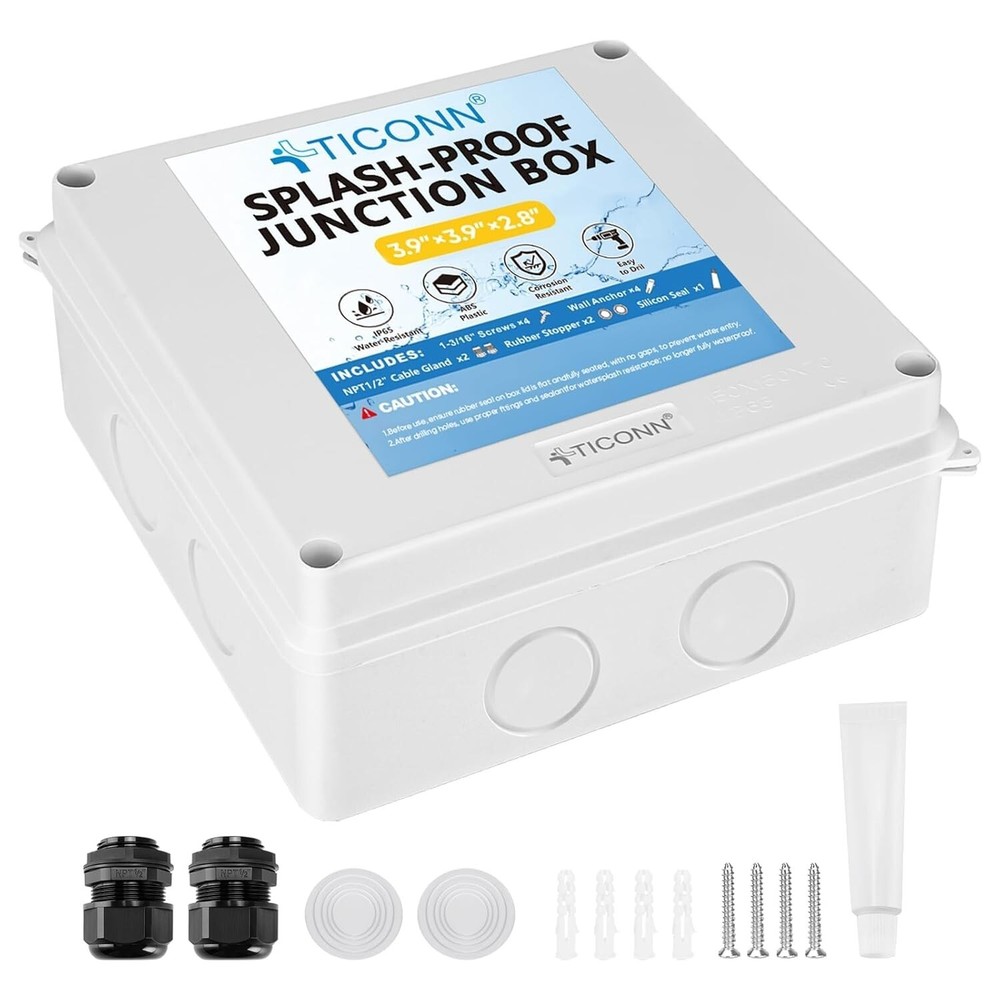 Electrical Junction Box, IP65 Splash-Proof ABS Plastic Project Box Electrical En