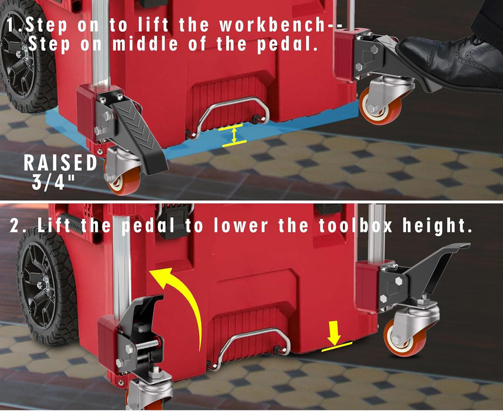 Milwaukee Packout Front Wheels Upgrade Kit for Easy Rolling Dolly Conversion