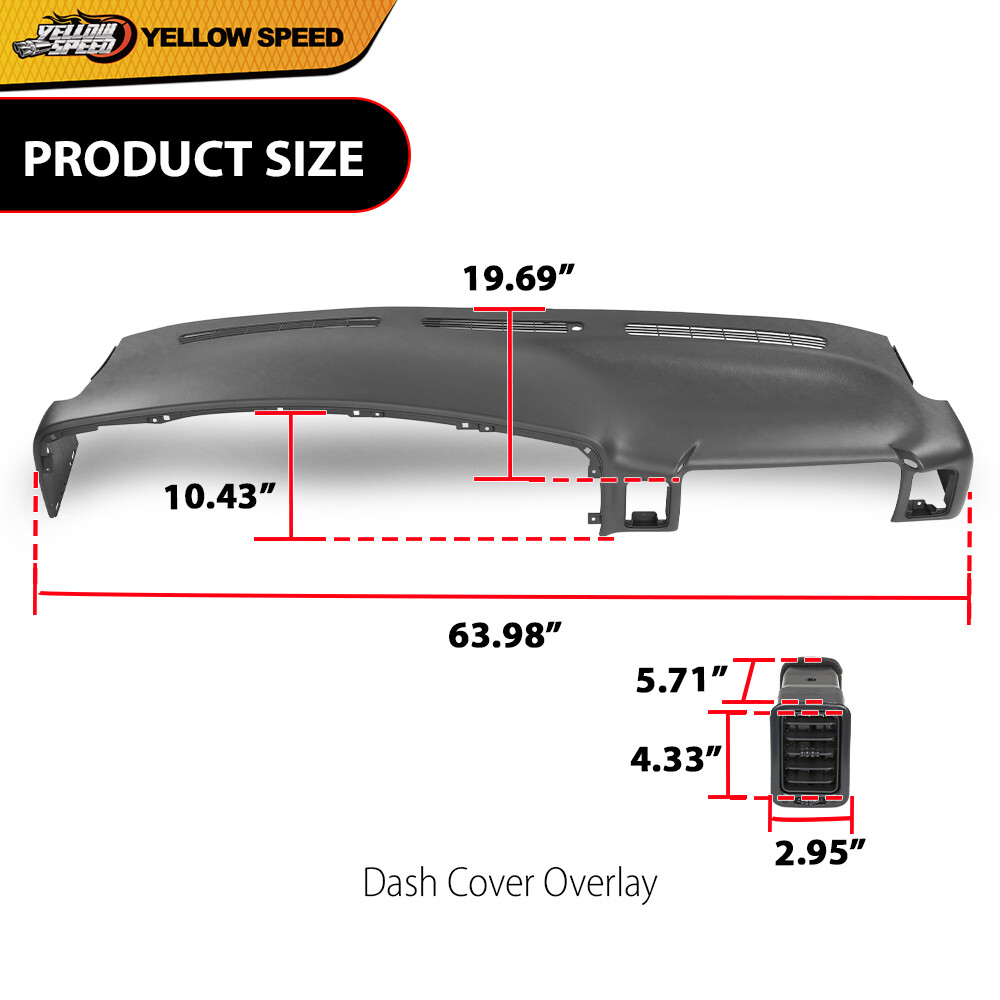 Fits 1999-2006 Chevy Silverado Sierra Molded Dash Cover Cap Board Overlay Gray