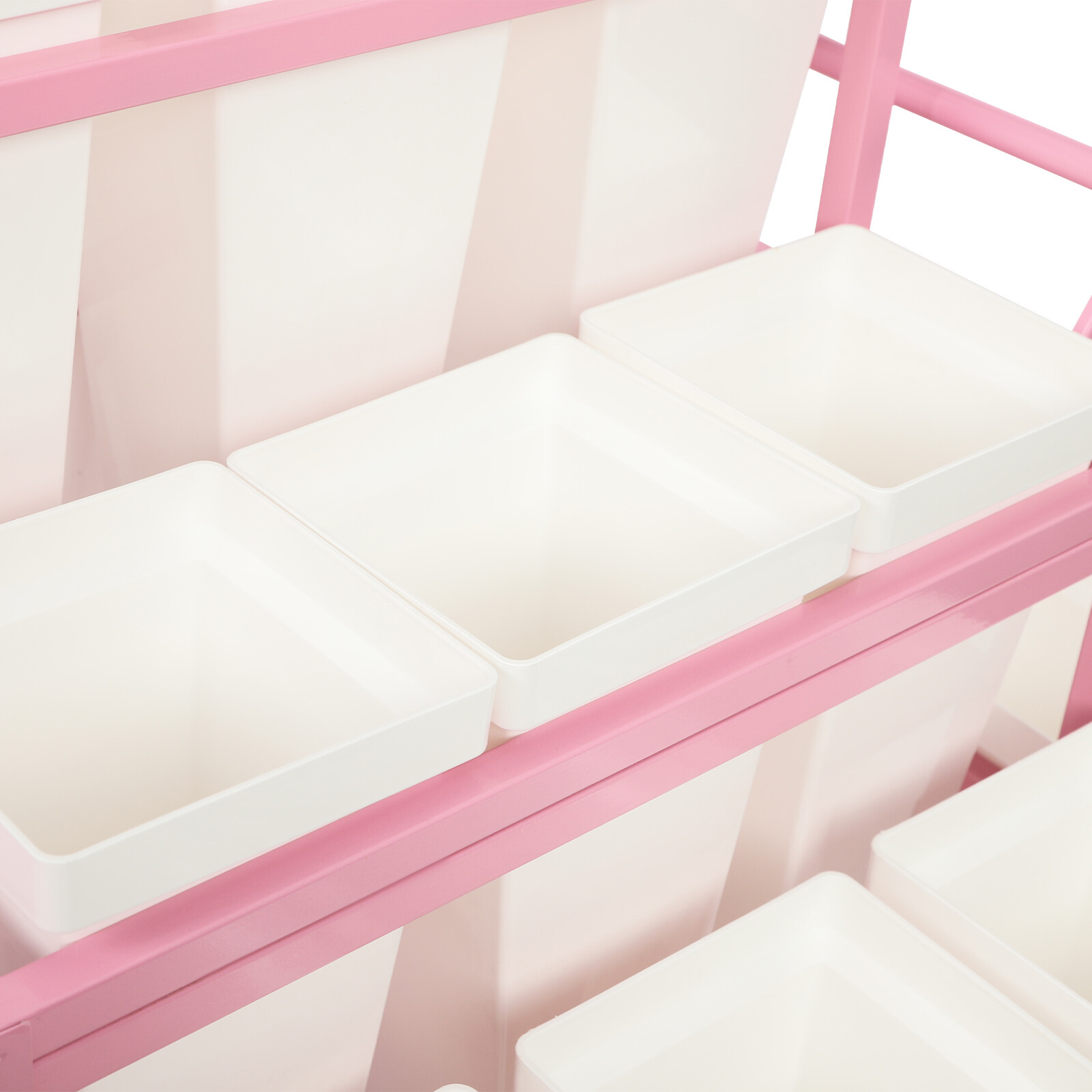 Metal Garden Cart Plant Stand Slide Out Rolling Flower Display Rack for Florist