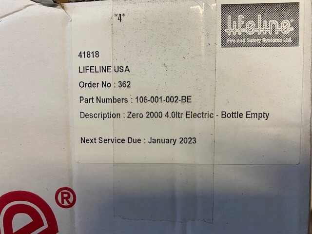 Lifeline USA 106-001-002-BE - Lifeline Fire Zero 2000 Replacement Bottles